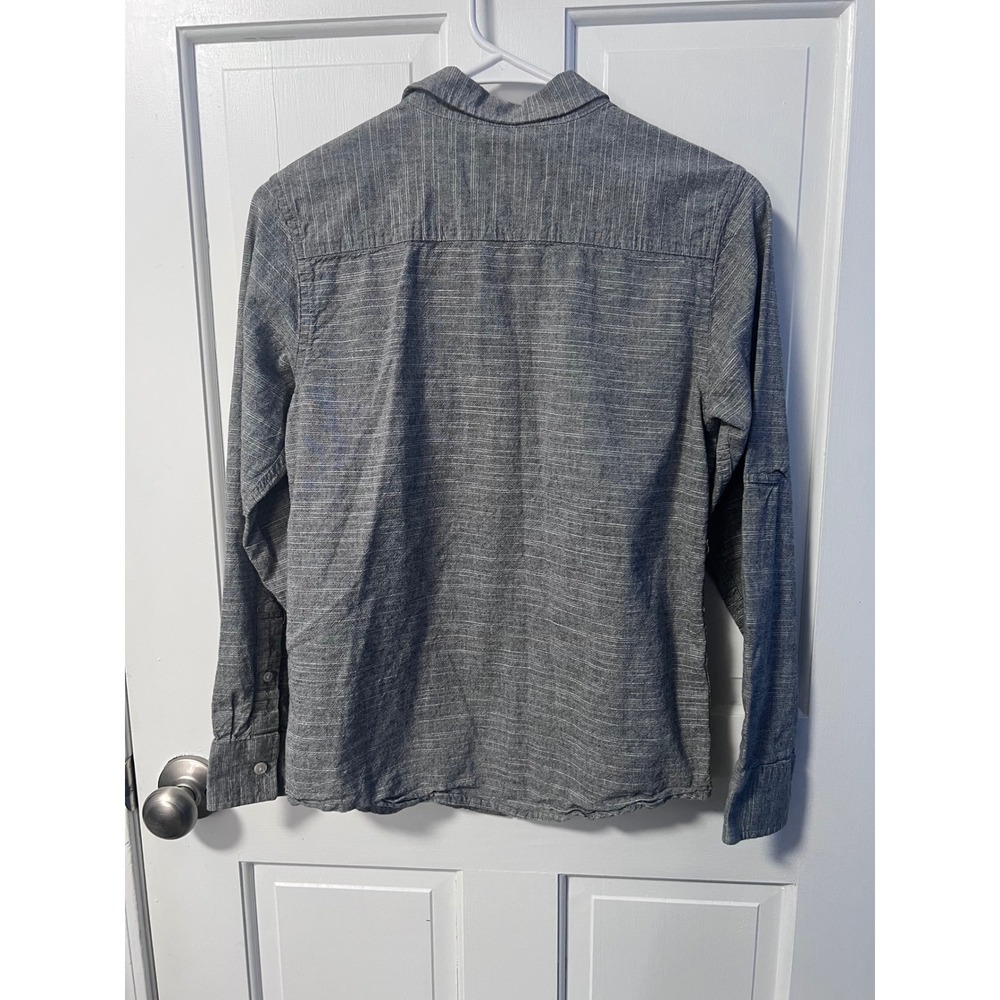 Urban Pipeline Button Down Kids Large Gray Striped Shirt - Picture 3 of 4